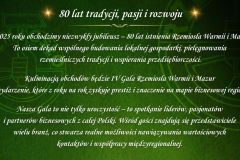 Jubileusz 80-lecia Warmińsko-Mazurskiej Izby Rzemiosła i Przedsiębiorczości 1945 - 2025 IV Gala Rzemiosła Warmii i Mazur 3 października 2025 r. - 2